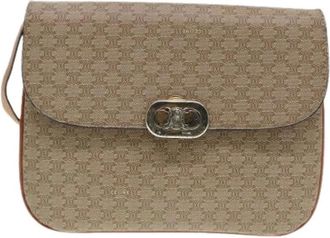 Celine Pre-owned Cross Body Bags, female, Beige, Size: ONE SIZE Pre-owned Vintage macadam shoulder bag