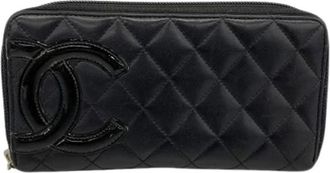 Chanel Pre-owned Wallets, female, Black, Size: ONE SIZE Pre-owned Vintage Long Wallet (Bi-fold)