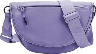 Generic Unisex Nylon Messenger Shoulder Bag Foldable Lightweight Crossbody Sling Pack with Adjustable Strap for Daily Commute and Travel (Dark Purple, One Siz