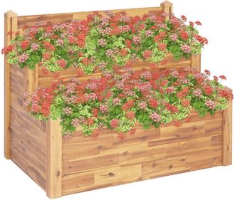 vidaXL Jardinera de 2 niveles madera maciza de acacia 110x75x84 cm vidaXL