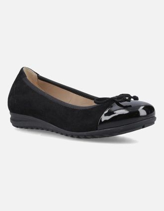 Hush Puppies Womens Hush Puppies Laurie Toe Cap Leather Womens Black Standard Flats - Size: 3
