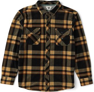 Vissla Mens Eco-Zy Long Sleeve Polar Flannel Shirt In Black