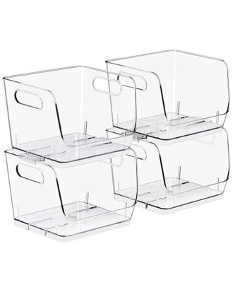 Sorbus Stackable Small Square Storage Bins - 4-Pack