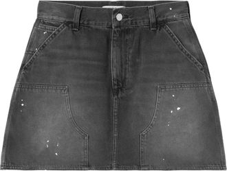 Carhartt Work in Progress Maeve Double Knee Denim Skirt - Dames - Spijkerrokken - Zwart - S - Denim - Rokken