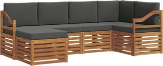 vidaXL Conjunto De Sof&aacute;s De Exterior 6 Uds. Natural Y Antracita Vidaxl