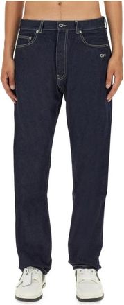 Off-white Straight Jeans - Heren - Regular Fit Jeans - Blauw - W31 - Katoen - Jeans