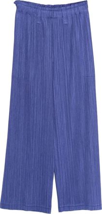 Issey Miyake Broek met riemlussen - Blauw