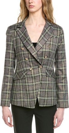 CeCe by Cynthia Steffe Double-Breasted Plaid Blazer