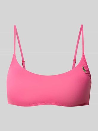 Polo Ralph Lauren Bikini-Oberteil mit Logo-Stitching in Pink, Gr&ouml;&szlig;e XL
