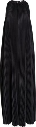 Joseph Chenes Pleated Satin Maxi Dress - Black - 42 (UK14 / L)