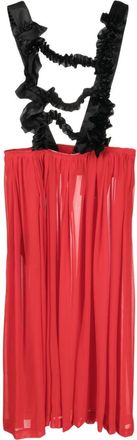 Comme Des Gar&ccedil;ons dungarees-style asymmetric midi dress - women - Polyester - M - Red