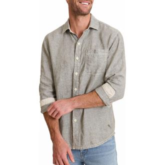 Tommy Bahama Paradise Breezer Linen Button-Up Shirt in Natural at Nordstrom, Size 3Xb