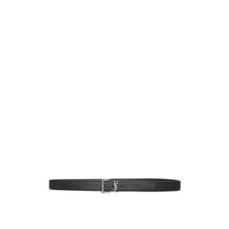 Saint Laurent Cassandre Belt - male - Saint Laurent - Belts - Black - 100 CM - Accessories