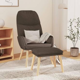 vidaXL Sill&oacute;n De Relax Con Reposapi&eacute;s De Tela Gris Taup&eacute; Vidaxl