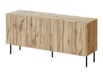 Mirjan24 Aparador Lorelbo 100, Roble Wotan + Negro, 75x152cm, N&uacute;mero De Puertas: 043cm, Mdf, Aglomerado Laminado