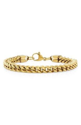 HMY Jewelry Mens 18K Gold Plate Curb Chain Bracelet in Yellow at Nordstrom Rack