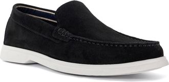 Dune London Mens Buftonn - Topstitch Casual Loafers - Black Leather - Size UK 9