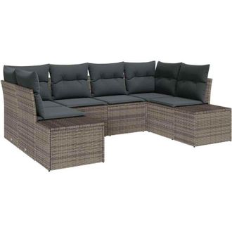 vidaXL Vidaxl - Conjunto De Sof&aacute; De Jard&iacute;n 6 Pcs Gris 234 X 154 X 85 Cm