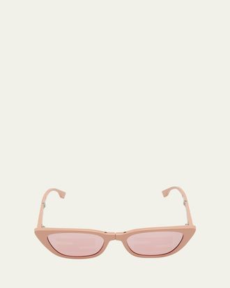 Fendi Baguette Mirrored Folding Nylon Cat-Eye Sunglasses