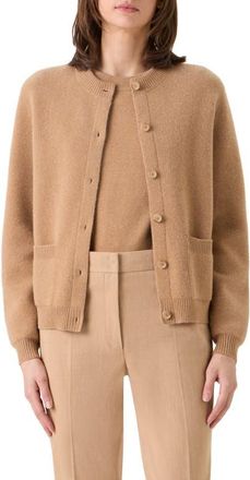 Akris Cashmere Piqu&eacute; Cardigan in Camel at Nordstrom, Size 10