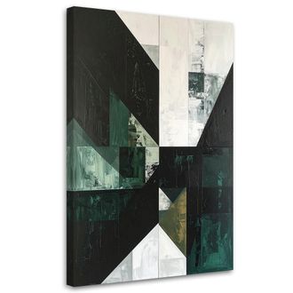 Feeby Cuadro Sobre Lienzo, Abstracci&oacute;n Geom&eacute;trica Verde, 80x120