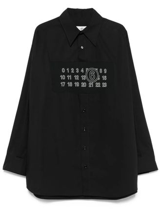 Maison Margiela number-plaque cotton shirt - Black