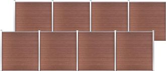 vidaXL Valla De Jard&iacute;n De Wpc Marr&oacute;n 1391x186 Cm Vidaxl