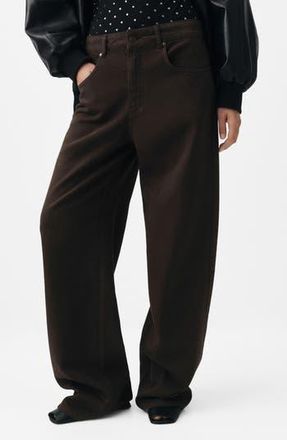 Mango Selection Mid Rise Straight Leg Jeans in Chocolate at Nordstrom Rack, Size 10