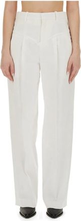 Isabel Marant Staya Trousers - female - Isabel Marant - Straight Trousers - White - M - Trousers