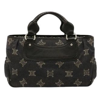 Celine Pre-owned Handbags, female, Black, Size: ONE SIZE Pre-owned Denim Leather Boogie Bag Handbag