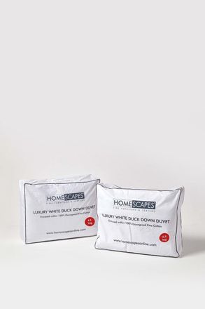 Homescapes Luxury White Duck Down 15 Tog All Seasons Duvet | Size: Super King