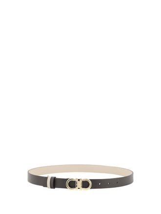 Ferragamo Womens Reversible Leather Belt Brown Patterned Dark Calf Bos Taurus E Braces