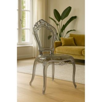 Biscottini International Sillas De Policarbonato Transparente Silla De Cocina Apilable 46x46x87,5 Cm Sillas De Pl&aacute;stico Sillas Para Comedor Y Dormitorio