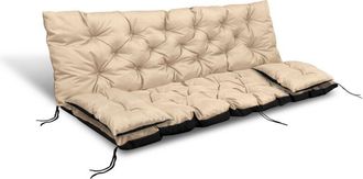 OEM Coj&iacute;n De Jard&iacute;n 100x60x50 Cm + 2 Cojines Para Banco Columpio, Impermeable, Beige