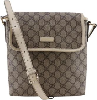 Gucci Pre-owned Cross Body Bags, male, Brown, Size: ONE SIZE Pre-owned GG Supreme Canvas Shoulder Bag