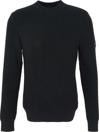 Barbour Crawley Crew Neck Jumper - Heren - Ronde hals truien - Zwart - M - Katoen - Truien & Vesten