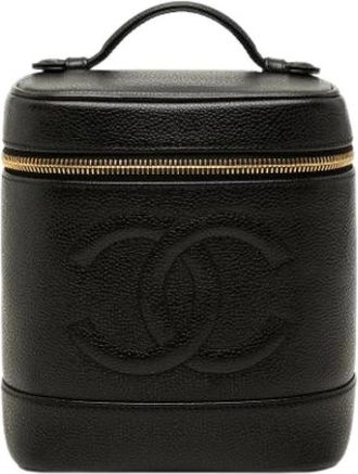 Chanel Pre-owned Vanity Bag - Dames - Vintage Handtas - Zwart - ONE Size - Leer - Vintage