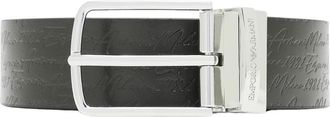 Emporio Armani Leren Reversible Riem met Signature Logo - Heren - Riemen - Zwart - ONE Size - Leer - Accessoires