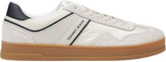 Tommy Jeans Tommy Hilfiger Jeans Cr&egrave;me Leren Lage Sneakers