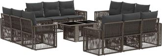 vidaXL Conjunto De Sof&aacute;s De Jard&iacute;n 13 Uds. Gris Y Gris Oscuro Vidaxl