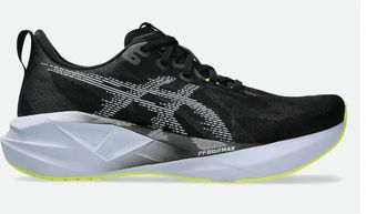Asics Mens Novablast 5 Running Shoes In Black/blue Fade