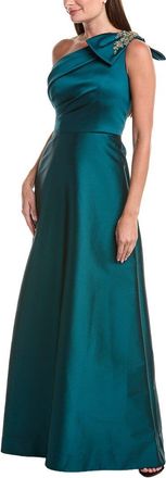 Teri Jon by Rickie Freeman Teri Jon By Rickie Freeman Mikado Asymmetrical Jewel Bow Shoulder Gown