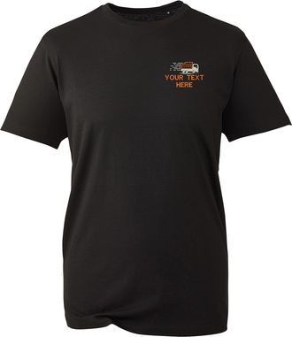 Generic Personalised Embroidered Transport Your Text T-Shirt, Delivery Services Workwear Unisex Top (Black, 2XL)