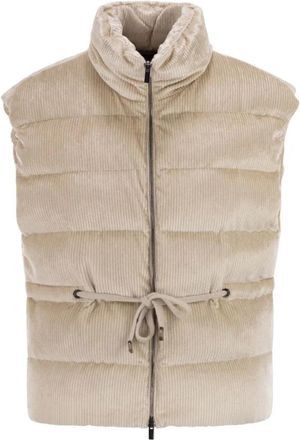 PESERICO Velvet Down Gilet - Dames - Bodywarmers - Beige - L - Wol - Jassen