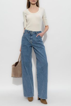 Fabiana Filippi T-shirt With Shimmering Sequins, Womens, Cream