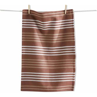 Tag Basket Weave Stripe Dishtowel Set of Six Latte Color in Brown at Nordstrom