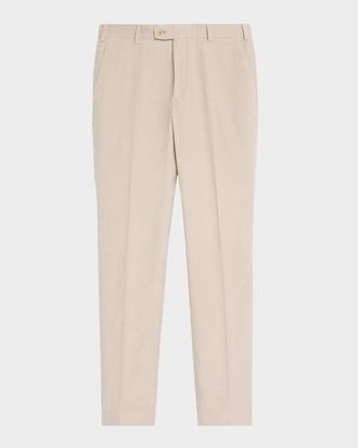 Brioni Men & apos;s Cotton and Cashmere Flat-Front Trousers