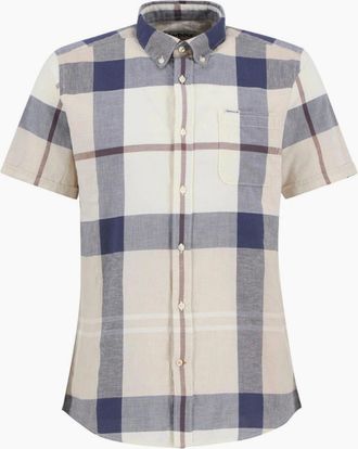 Barbour Mens Barbour SS Douglas TF Shirt TN41 Oban Mist Tartan - White - Size: 42/Regular