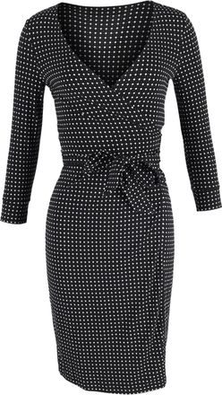 Diane Von Fürstenberg Diane Von Furstenberg Polka Dot Wrap Dress in Black Viscose