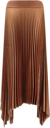 Joseph Ade Pliss&eacute; Asymmetric Midi Rok - Dames - Midirokken - Bruin - 4XS - Polyester - Rokken